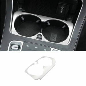 Sliver Steel Middle Console Water Cup Frame Trim 1PCS For Benz C-Class 2015-2021 - Foto 1 di 10
