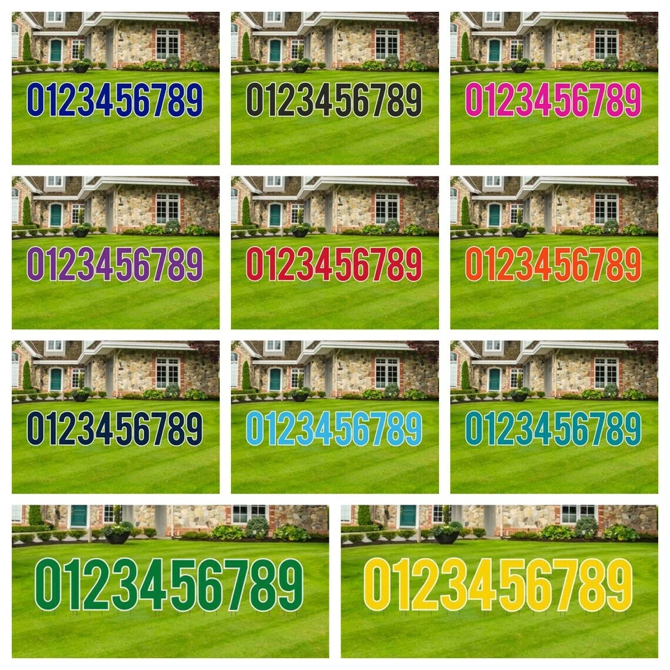 "Juego de números de tarjetas de 24"" yarda, 10 piezas letras de yarda en fuente Bebas, incluye estacas" Foto 1 de 4