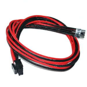 8pin CPU 60cm Black Red Sleeved Modular Powersupply PSU Cable + 2 Cable Combs - Picture 1 of 1