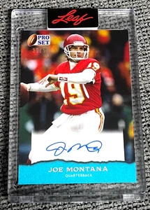2022 Leaf Pro Set Sports Joe Montana LIGHT BLUE Base Auto #39/50 - 49ers HOF QB - Picture 1 of 2