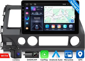 Radio estéreo GPS Carplay y cámara para Honda Civic 2006-2011 10,1" Android 13 - Imagen 1 de 20