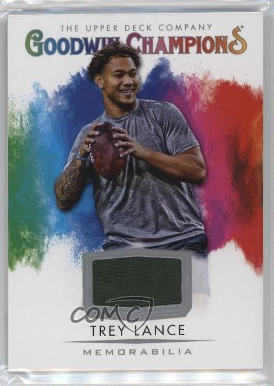 2021 Goodwin Champions Splash of Color Memorabilia Trey Lance #SM-LA Rookie RC - Image 1 of 2