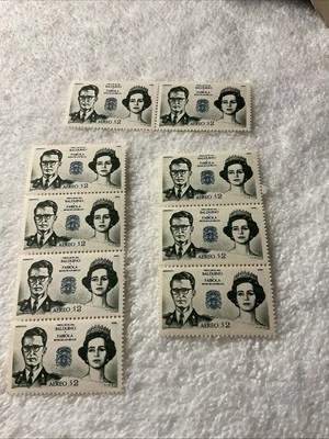 MÉXICO-(-1965-)-sc.#C305-REY & REINA OF BELGIUM.TIRAS De 9 SELLOS-MNH-lote.#126 Foto 1 de 4