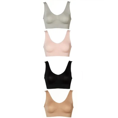 Rhonda Shear 4‑Pack Original Ahh Bra Medium (M) Black Gray Pink & Warm Beige - Image 1 of 4