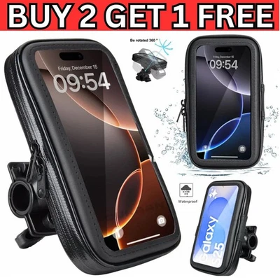 360° Bicycle Motor Bike Waterproof Phone Stand Case Mount Holder For All Mobile - Image 1 of 4