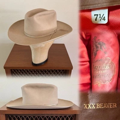 1950s Pilgrim 3x Beaver Formease 7 1/4 Silverbelly Cowboy Western Hat Vtg 50s - Image 1 of 4