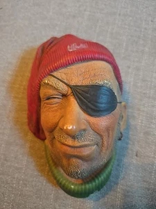 Bossons Chalkware Head Smuggler Pirate Eye Patch, England Vintage 1960's - Picture 1 of 14