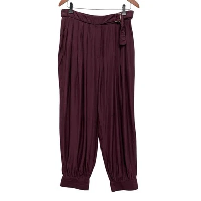 Pantalones de chándal Lanvin para mujer talla 40 holgados rojo borgoña poliéster cintura elástica Foto 1 de 4