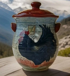 Tarro de galletas con bote de gallo internacional certificado por Susan Winget aproximadamente 8,5" - Imagen 1 de 6