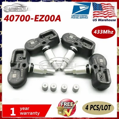 New Set 4 TPMS TIRE PRESSURE SENSOR 433Mhz For Nissan Titan XD 16-21 40700-EZ00A - Image 1 of 4