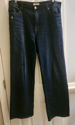 Pantalones de mezclilla oscuros Kut From The Kloth Jeans Sienna pierna ancha tiro alto para mujer 14 Foto 1 de 4