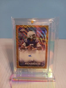 2024 Topps Chrome Football Anthony Richardson rifrattore onda oro automatico /50 - Foto 1 di 4