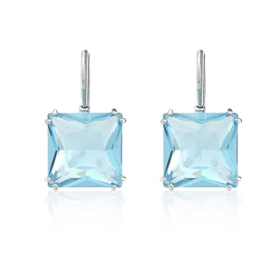 Pendientes colgantes Swarovski Millenia de cristal azul corte cuadrado para dama Foto 1 de 2