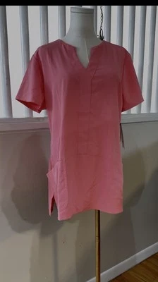Grey’s Anatomy by Barco Pink Scrub Top Pockets Short Sleeve Size L - Image 1 of 4
