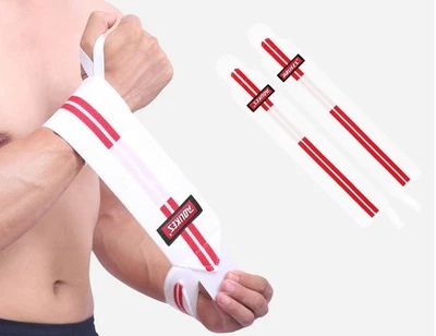 Pair Weight Lifting Wrist Wraps Gym Fitness Training Support Crossfit Soft Strap - Image 1 of 4
