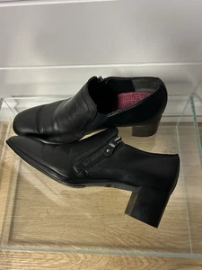 Munro Annee Damen 7,5 M Leder Pumps Schuh Bootie seitlicher Reißverschluss 2" Blockabsatz - Bild 1 von 6