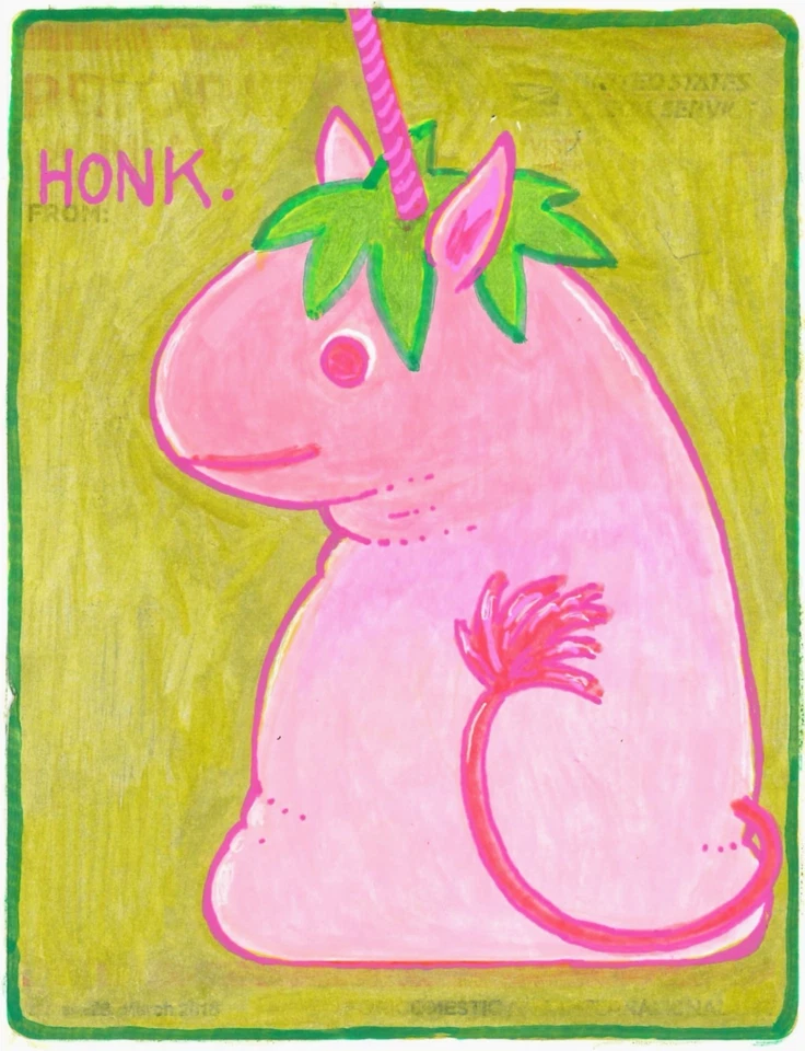 Stupid Unicorn That Honks graffiti bofetada etiqueta 228 arte de fantasía Foto 1 de 1