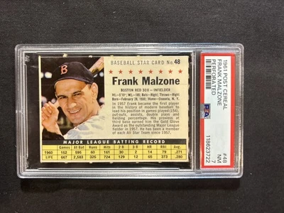 1961 Post Cereal Perforated grade 7 #49 Frank Malzone - Image 1 of 2