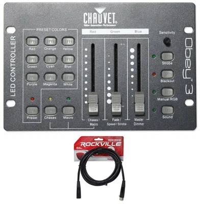 Chauvet DJ Obey 3 Universal Dmx 512 Controller With 3 Channels + DMX Cable - Image 1 of 4