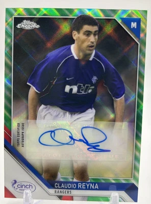 2021-22 Topps Chrome SPFL Claudio Reyna Green Tartan Refractor Auto /35 - Image 1 of 2