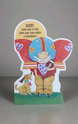 Tarjeta de felicitación del día del padre y envidia de Young Son de colección sin usar - fútbol troquelado Foto 1 de 4