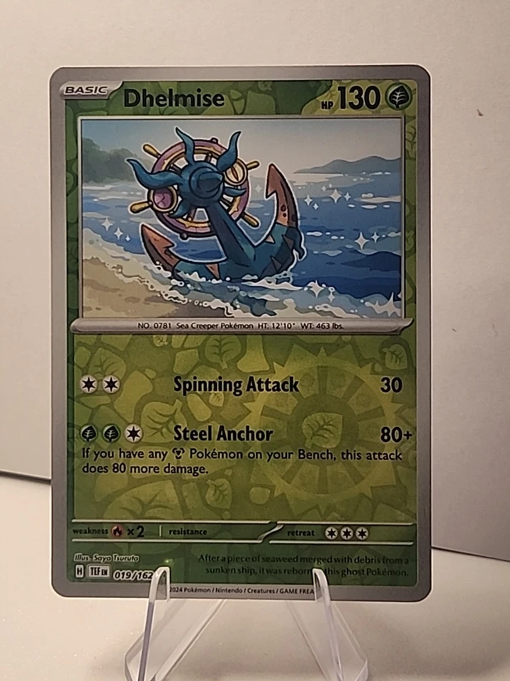 Dhelmise 019/162 SV05: Temporal Forces Reverse Holo Pokémon TCG NM  - Image 1 of 2
