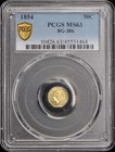 1854 50C Bg-306 California Fractional Gold Pcgs Ms63