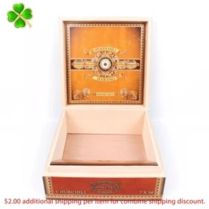 Caja de cigarros de madera vacía Perdomo Churchill Connecticut Habano 7,75" x 8" x 3" - Imagen 1 de 12