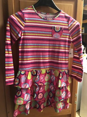 Vestido J. Kahki Niñas Talla 6X Rosa Vista Noviembre Colorido Algodón Rosa Rayas NUEVO Foto 1 de 4