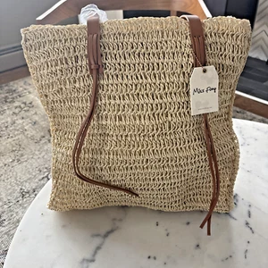 miss fong Beach Bag Beach Bags for WomenStraw Bag Beach Tote Bag Straw Beach ... - Picture 1 of 8