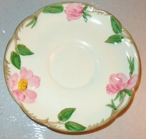ALTE VINTAGE FRANZISKANISCHE WÜSTENROSE ROSA BLUME PORZELLAN UNTERTASSE 5-3/4" DURCHM. - Bild 1 von 3
