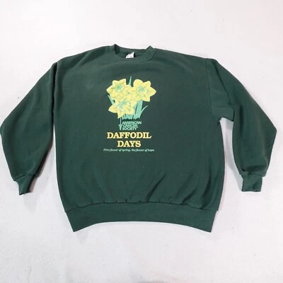 Suéter de Colección de la Sociedad Americana Contra El Cáncer para Hombres Extra Grande Tejido Verde Pullover Top Foto 1 de 4