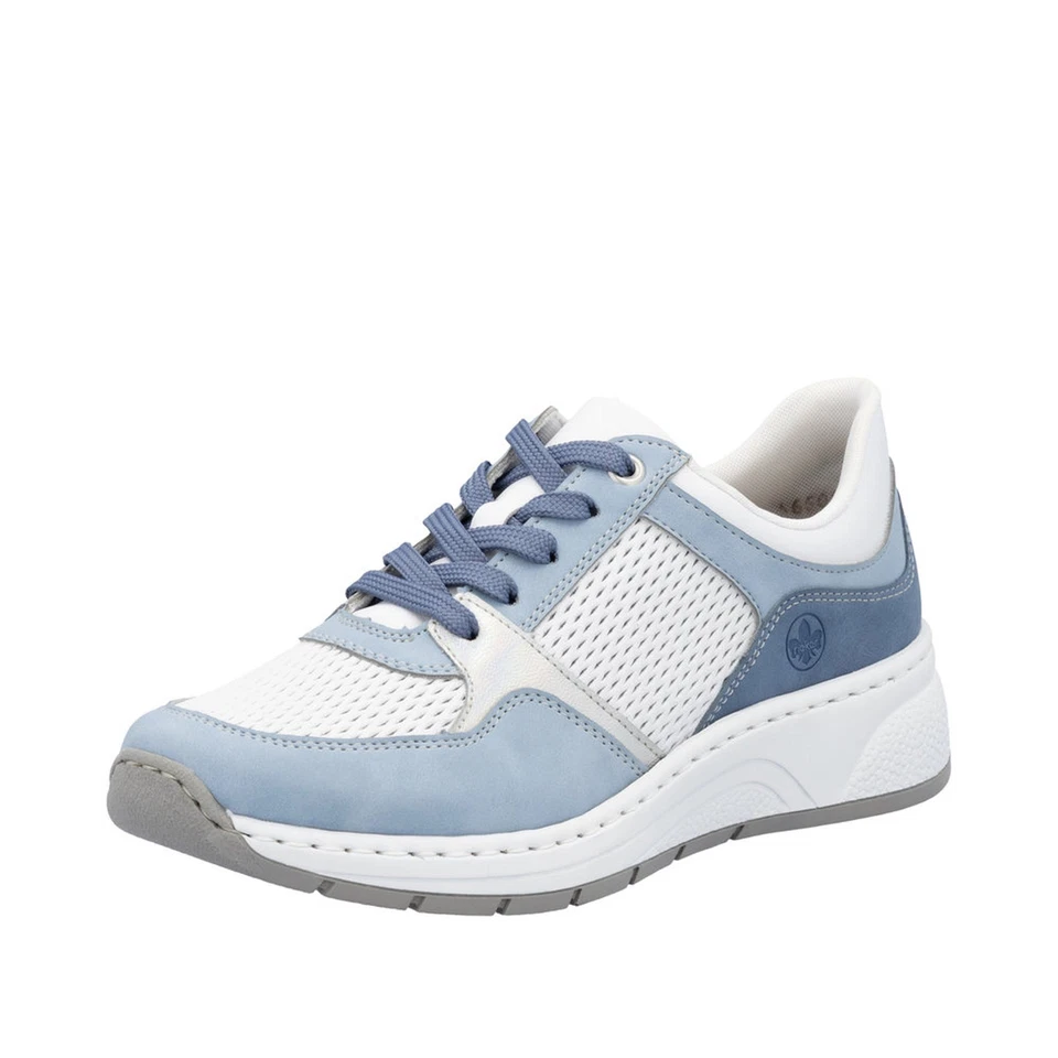 Rieker Mujer Zapatos de Cordones Cuña Antideslizante Ligero Memosoft Azul N6502 - Imagen 1 de 1