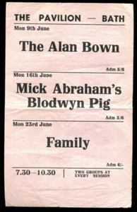 original UK 1969 Gig Flyer : FAMILY / BLODWYN PIG / THE ALAN BOWN - Bild 1 von 2