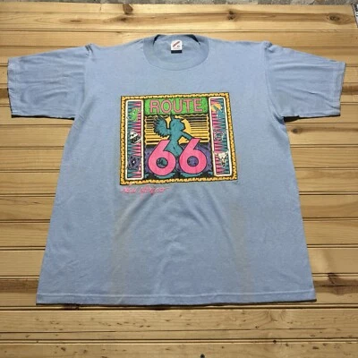 Camisa de neón vintage años 80 Route 66 estilo arte nativo occidental talla XL Foto 1 de 4