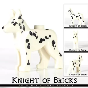 LEGO Minifigur Tier WEISS Hund Elsässer Deutscher Schäferhund mit schwarzen Augen - Bild 1 von 6