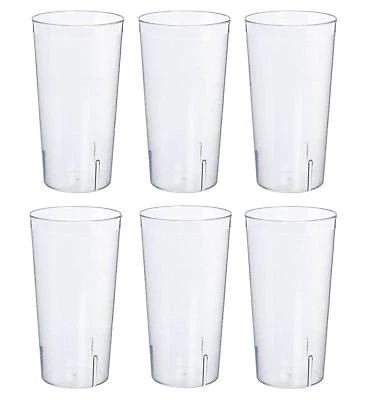 16 oz Break Resistant Tritan Plastic Stackable Commercial Tumbler Set of 6 Clear - Image 1 of 4
