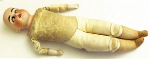 Antique German Kestner Bisque Doll 16" Leather Body Sleep Eyes Teeth Dep 154 5.5 - Picture 1 of 12