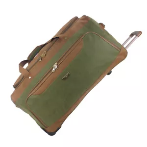 Faux Suede Lightweight Luggage Wheeled Holdall Trolley Duffle Travel Bag - AR409 - Picture 1 of 10