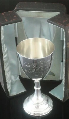 Antique Sterling Silver Goblet (Cased), 1900, Sir Benjamin Stone Conservative MP - Image 1 of 4
