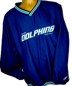 Reebok NFL Miami Dolphins Football Pullover Jacket Size Men's L Vintage - Picture 1 of 6