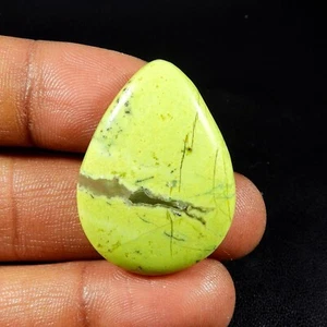 Green Opal Cabochon 33x24 mm Pear Shape Natural Gemstone Loose For Jewelry #9889 - Picture 1 of 6