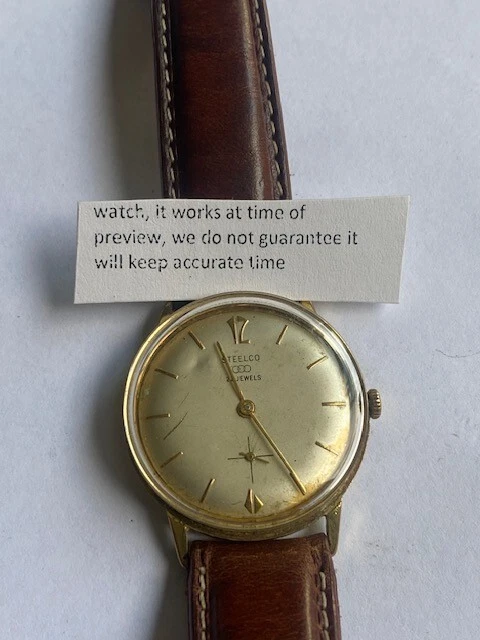 STEELCO Segundo Lateral Cuerda Manual Flatmaster Hecho en Suiza 1 Reloj De Colección Funcionamiento Foto 1 de 4