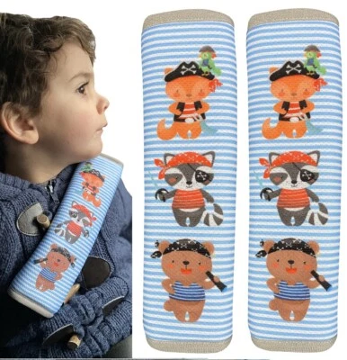 HECKO HECKBO 1x/2x Piraten Tiere Auto Gurtschoner Gurtschutz für Kinder Mädchen Jungen