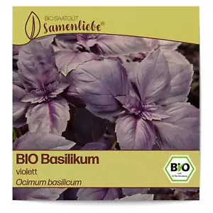 BIO Basilikum Samen Sorte Violett Kräutersamen BIO Kräuter Saatgut samenfeste Ba - Bild 1 von 8