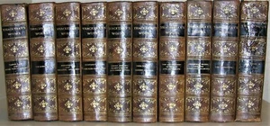 THACKERAY'S COMPLETE WORKS, 10 VOLUME SET, 1887, LEATHER, FULLY ILLUSTRATED - Picture 1 of 12