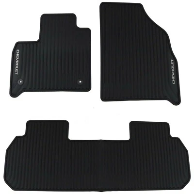 Оригинальный черный напольный коврик для всех погодных условий передний и 2-й ряд Chevrolet Traverse 2018–2022 годов выпуска - Изображение 1 из 3