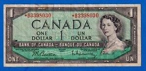 Canada $1 1954 BC-37bA-i / P-75b QE REPLACEMENT NOTE (Circulated) *B/M 3398030 - Bild 1 von 3