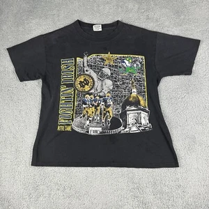 Vintage Notre Dame Fighnting Irish Shirt Adult Large Football Nutmeg Black - Picture 1 of 15