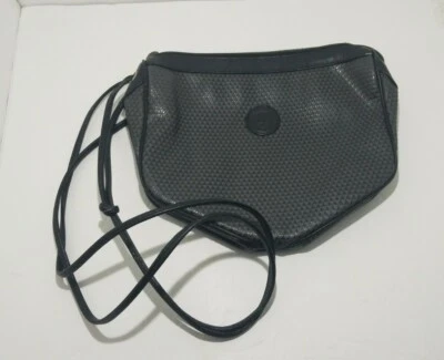 Monedero Bandolera Liz Claiborne, Vinilo Negro + Cuero, Excelente Estado, 1983 Foto 1 de 4